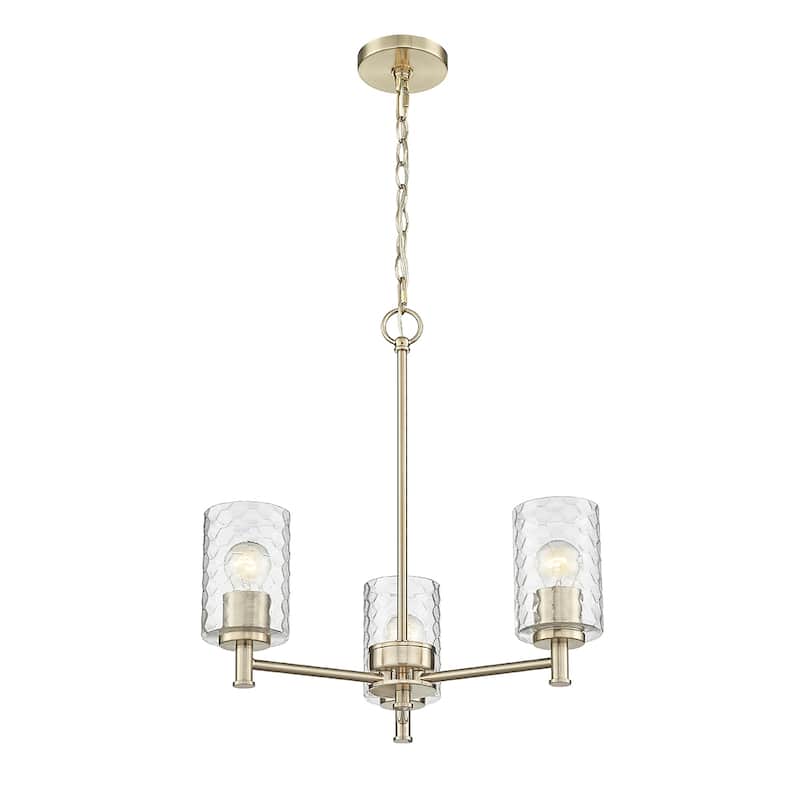 Millennium Lighting Ashli 3 Light Chandelier with Clear Honeycomb Glass Shades