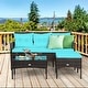 preview thumbnail 17 of 33, Costway 3PCS Patio Rattan Furniture Set 3-Seat Sofa Cushioned Table - See details