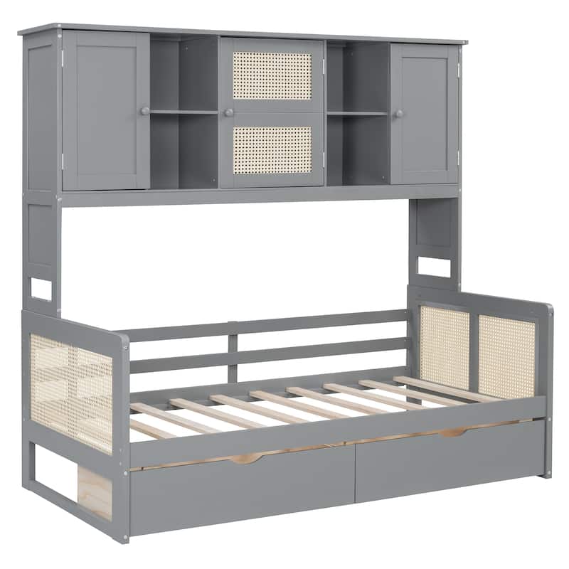 Twin Size Wooden Daybed With 2 Drawers