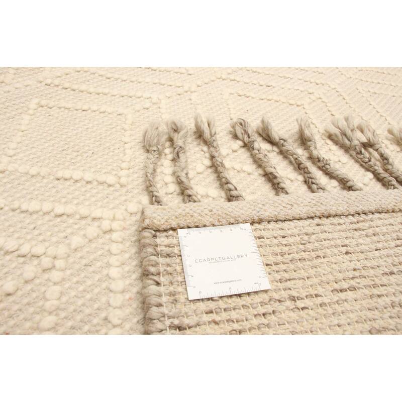 ECARPETGALLERY Braid weave Sienna Cream Wool Rug - 5'2 x 7'8