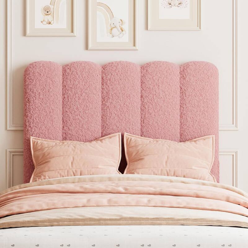 Twin Velvet Upholstered Platform Bed Frame with Wave Headboard & Drawer, No Box Spring Needed, Wood Slats, Noiseless