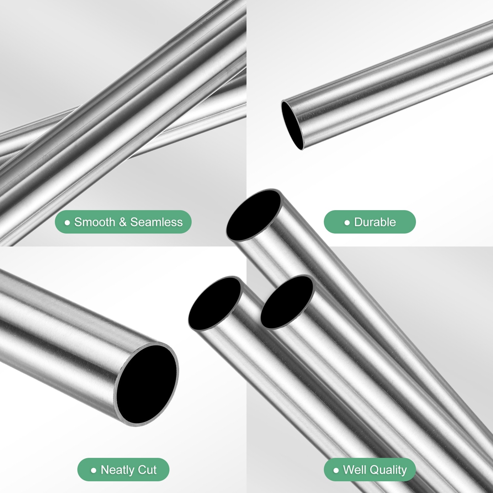 304 Stainless Steel Tube, Seamless Stainless Steel Tubing for Construction/DIY Crafting - Silver