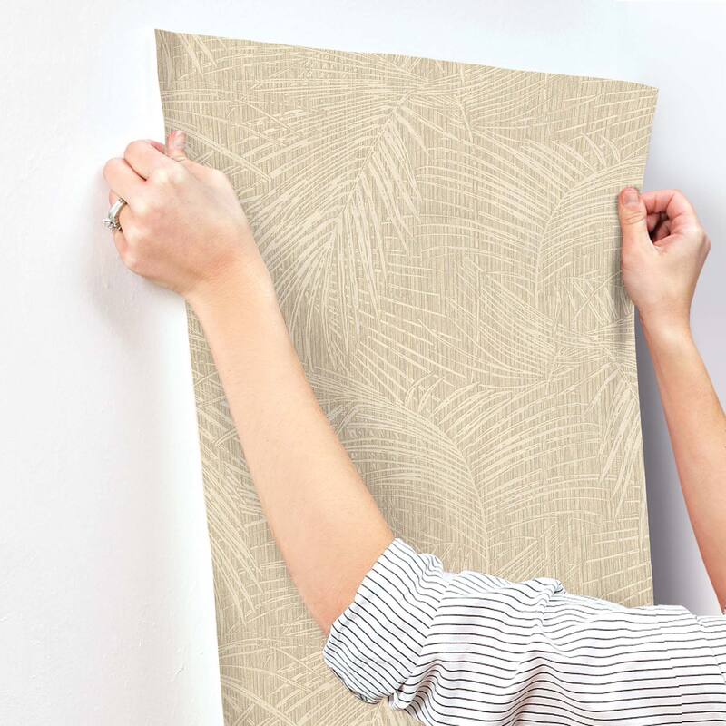 York Wallcoverings Della Palm Wheat Wallpaper