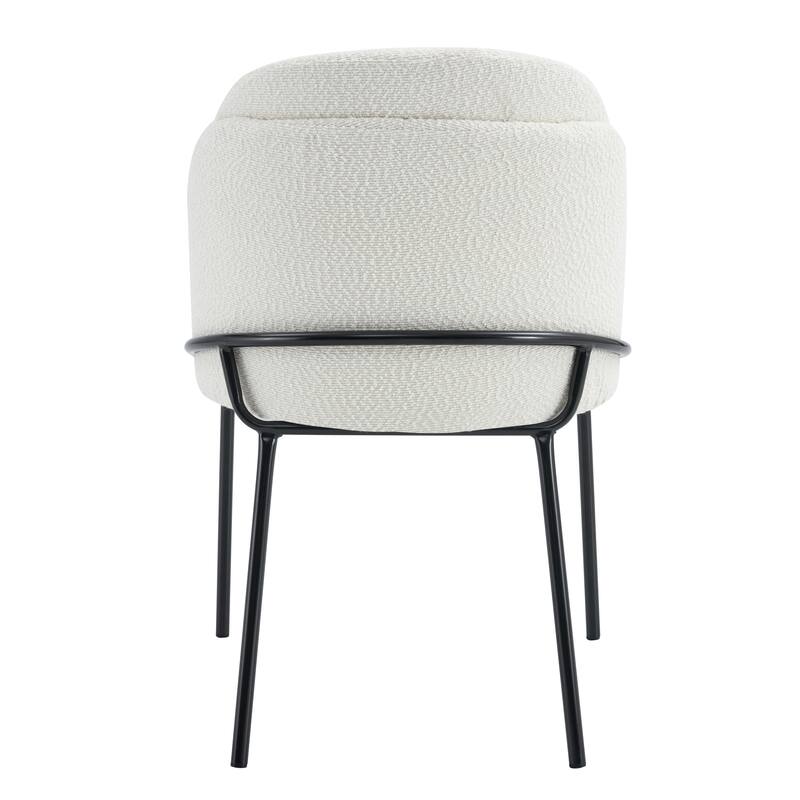 Modern 2 Piece Curved Kitchen Dining Chairs with Cushions, Metal Legs, High Backrest for Dining Room Kitchen Living Room Bedroom