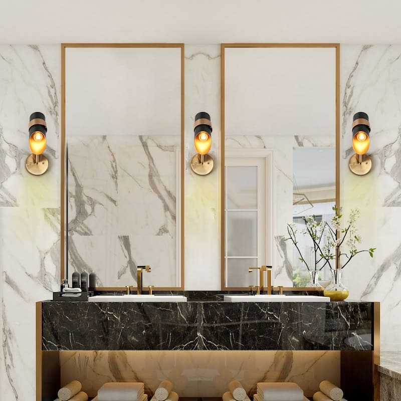Modern Black 1-Light Swing Arm Light Hardwired or Plug-in Wall Sconces Lamps