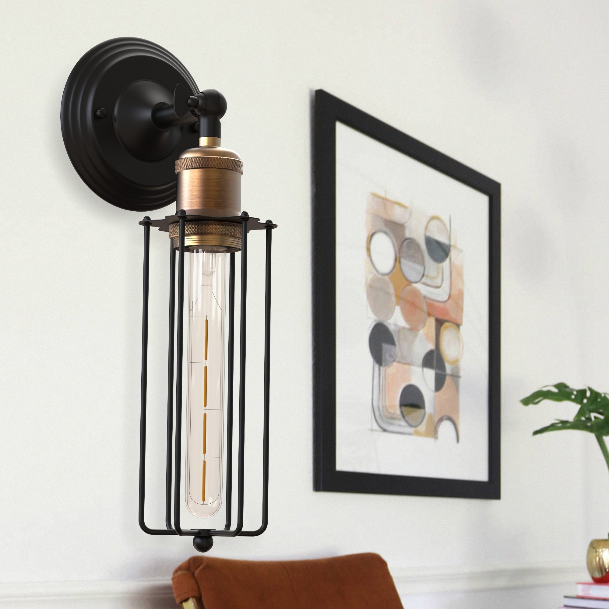 Black cage wall light new arrivals