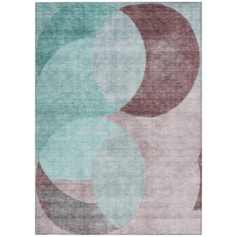 HomeRoots Geometric Transitional Rectangle Outdoor Rug