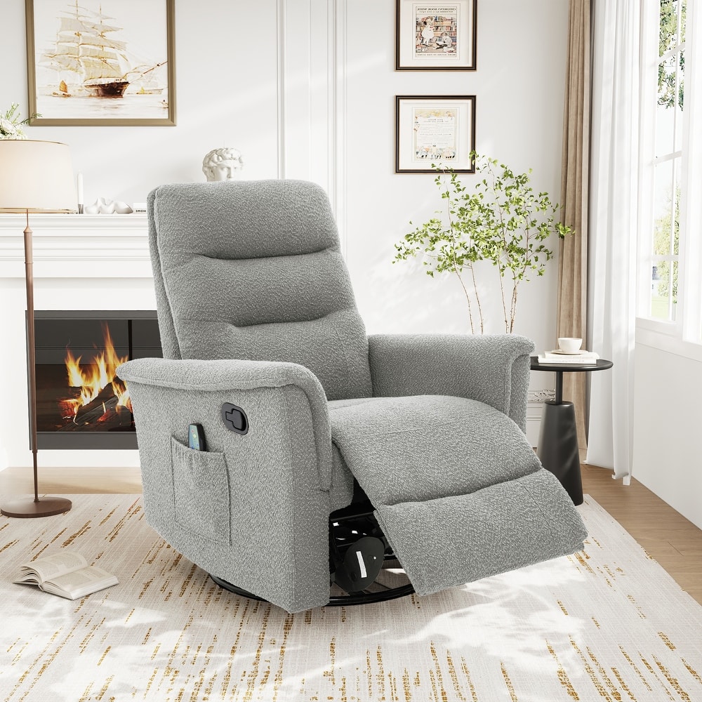 Christopher Knight Home - Manual Rocking Swivel Recliner with Massage Function