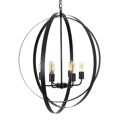 Tira 6-Light Orb Chandelier in Matte Black finish - 29.1 x 29.1 x 27.7