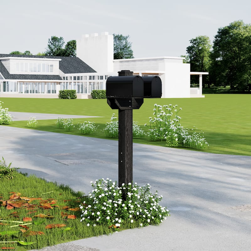 All-Weather HDPS Mailbox Post Black