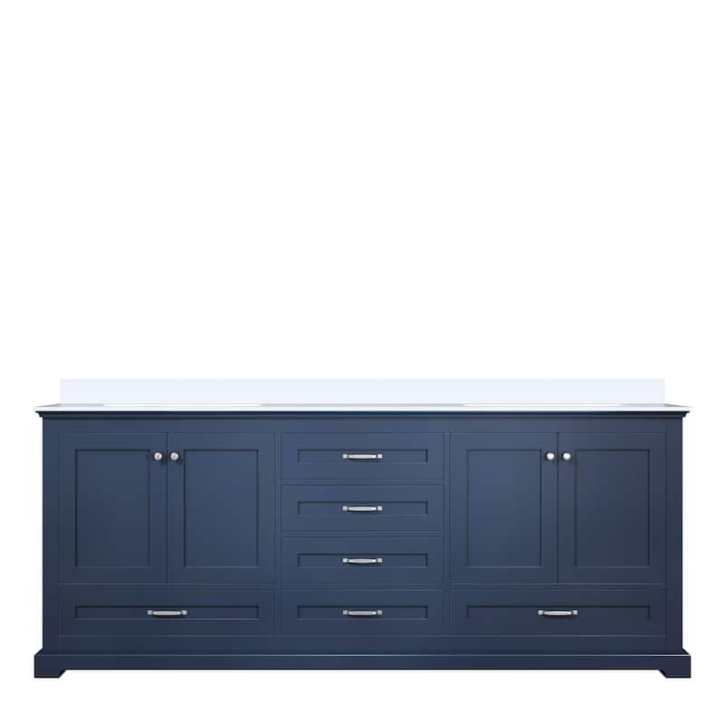 Dukes 80 in. W x 22 in. D Navy Blue Double Bath Vanity and White Quartz Top
