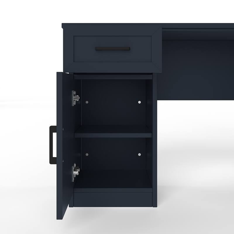 L-Shaped 59" Height Adjustable Electric Standing Desk, Sit and Stand Up Computer Desk For Home Office rustic