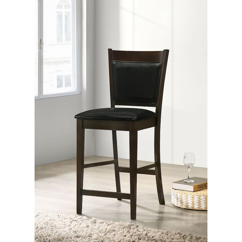 Set of 2 Counter-Height Chair in Black and Espresso - Set of 2 - Black and Espresso - Counter Height