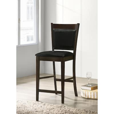 Set of 2 Counter-Height Chair in Black and Espresso