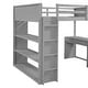 preview thumbnail 16 of 17, Full Size Loft Bed with Built-in Studying Desk, Solid Wood Bed Frame with 3-Tier Shelves and Storage Drawers, Versatile Bed