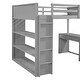 preview thumbnail 15 of 18, Full Size Loft Bed with Ladder, Shelves and Desk, Maximized Space, White