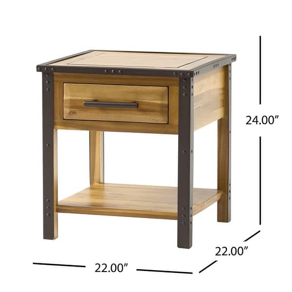 Luna Acacia Wood One Drawer End Table by Christopher Knight Home - On ...