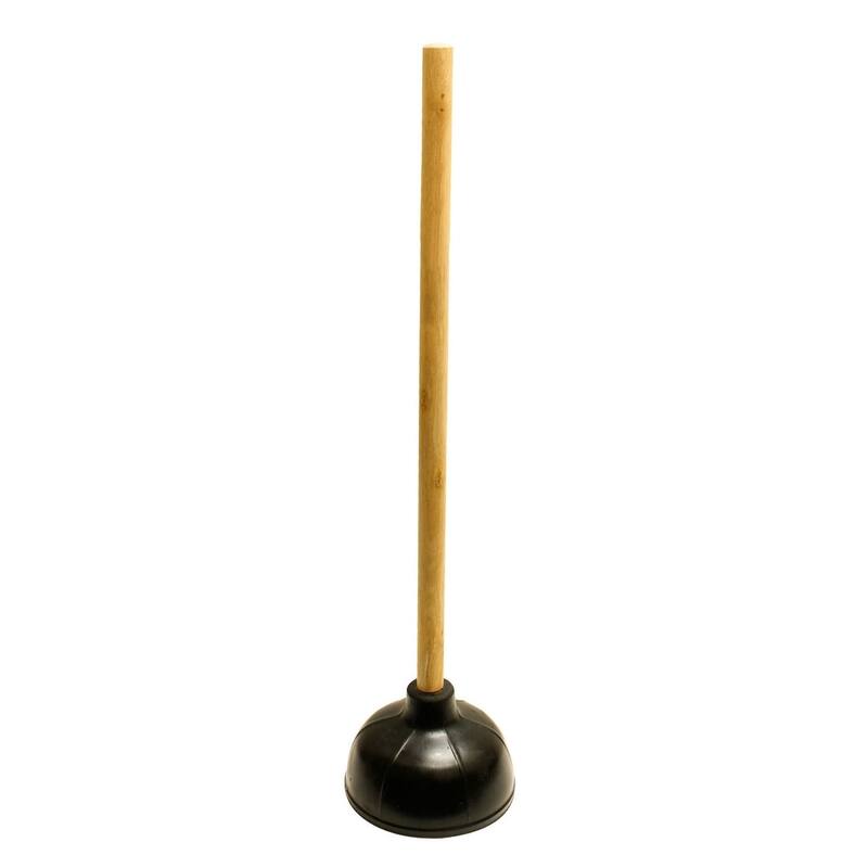 Heavy Duty Toilet & Sink Bathroom Plunger with Wooden Handle - Set of 2 - 2 Piece Set