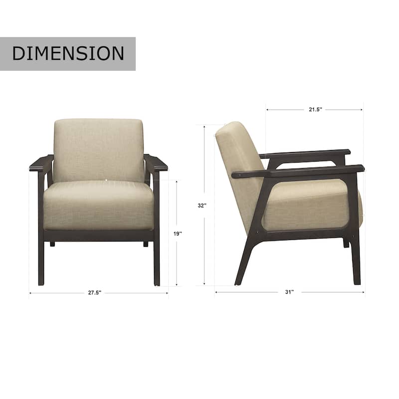 Roweena Wood Arm Accent Chair