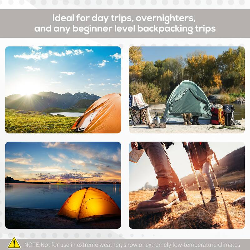 2 to 3 Person Pop Up Camping Tent with Rain Cover and Breathable Mesh Windows for Outdoor Hiking and Travel