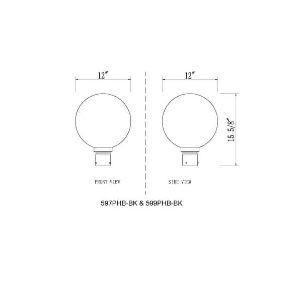Z-Lite 597PHB Laurent 16" Tall Marine Grade Post Light with Shade