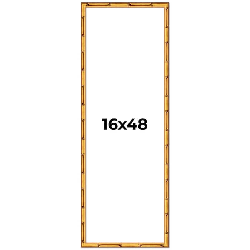 16x48 Frame Gold Bamboo Picture Frame Modern Photo Frame Includes UV Acrylic Shatter Guard Front Acid Free Foam Backing Board