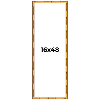 16x48 Frame Gold Bamboo Picture Frame Modern Photo Frame Includes UV Acrylic Shatter Guard Front Acid Free Foam Backing Board