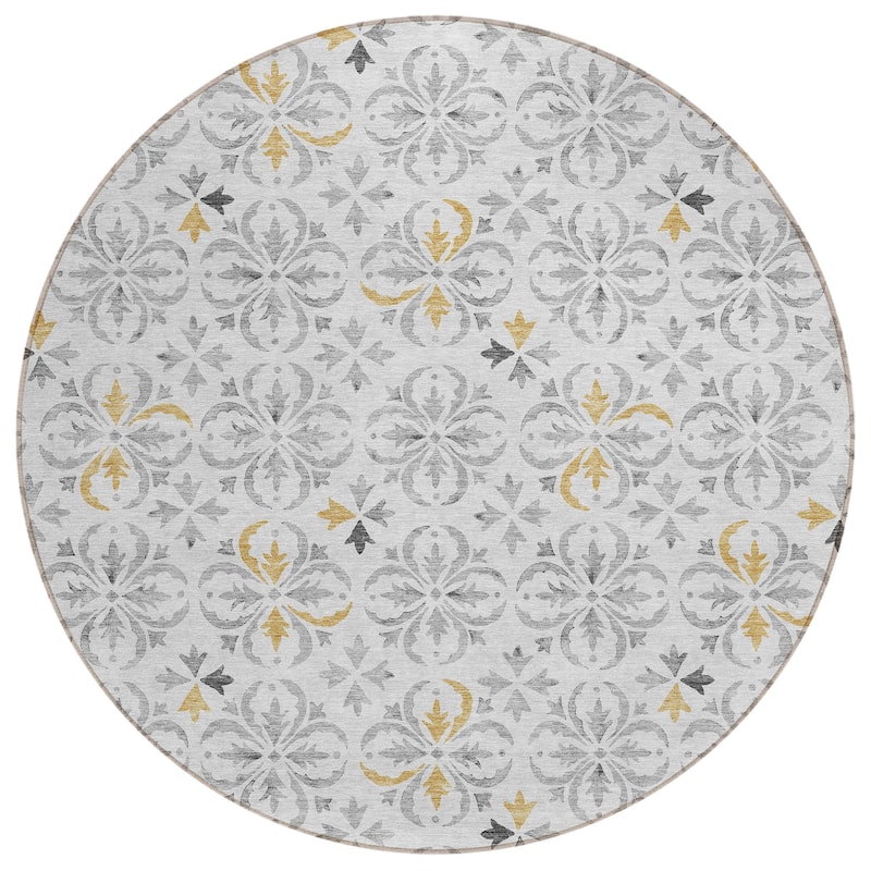 Machine Washable Indoor/ Outdoor Chantille Traditional Medallion Rug