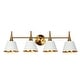 preview thumbnail 9 of 9, Nisa Mid-century Modern 4-Light Gold Bathroom Vanity Light Metal Wall Sconces - L 29.1"* W 7.9"* H 9"