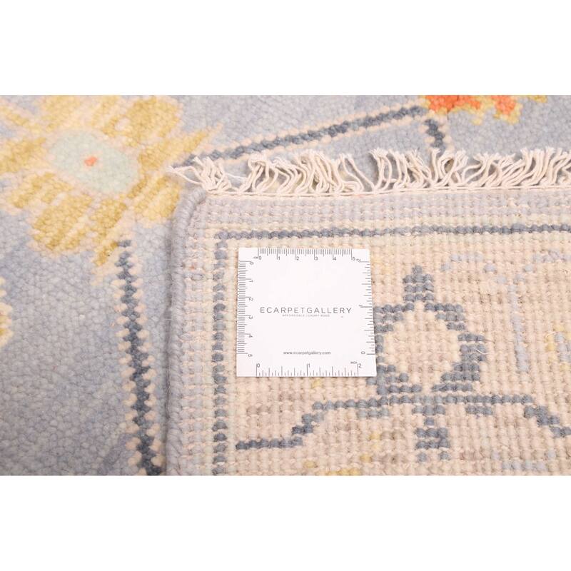ECARPETGALLERY Hand-knotted Modern Oushak Light Denim Blue Wool Rug - 3'0 x 5'1