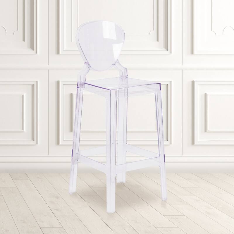 4Pk Ghost Barstool with Tear Back in Transparent Crystal - Wedding Chairs - Transparent Crystal