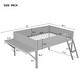 preview thumbnail 6 of 12, Wood Full Size Loft Bed with Desk and LED, Wooden Loft Bed Frame with Angled Ladder, No Box Spring Needed for Kids