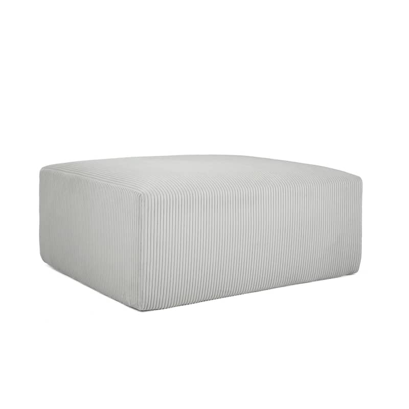 40"W Oversized No Assembly Corduroy Rectangle Ottoman