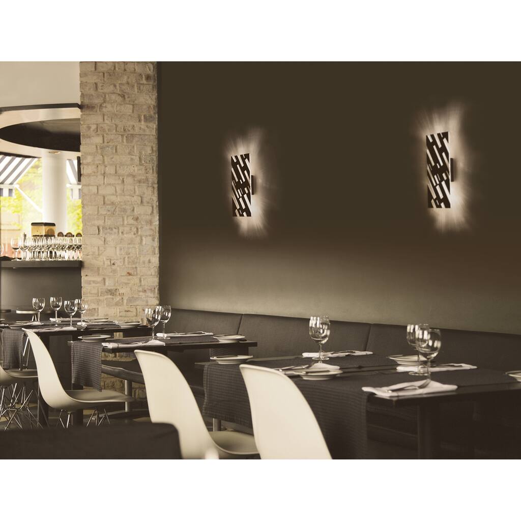 Storm 1-light ADA Black Chrome LED Wall Sconce, White Acrylic Shade