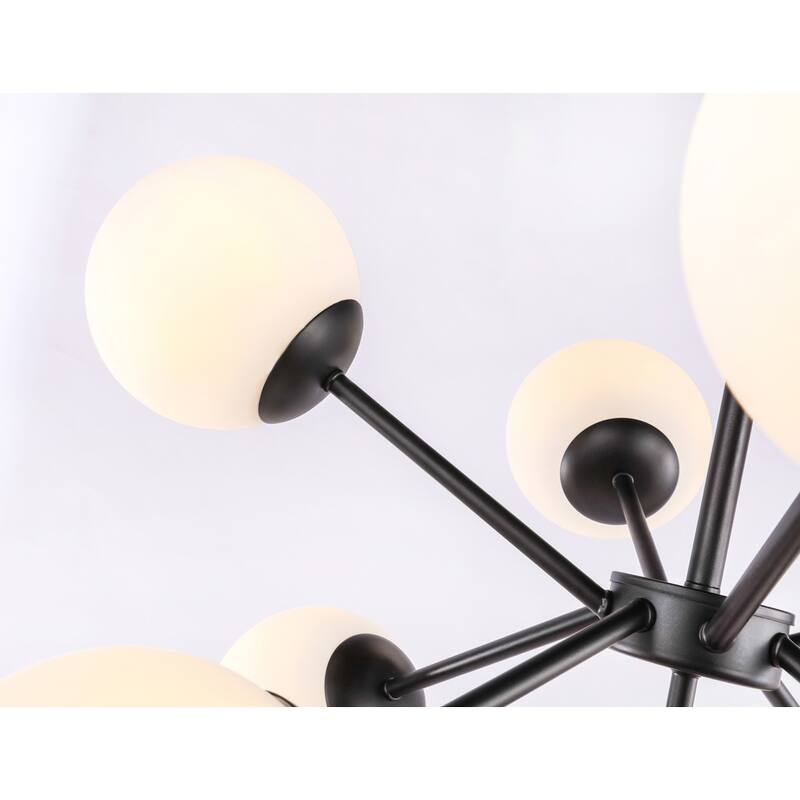 Starlight 27-Inch Frosted 9-Light Pendant - Black