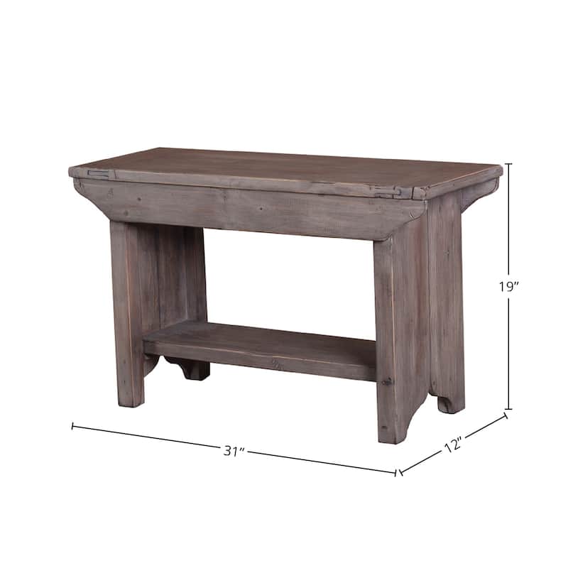 31" Wide Small Bench, Light Brown