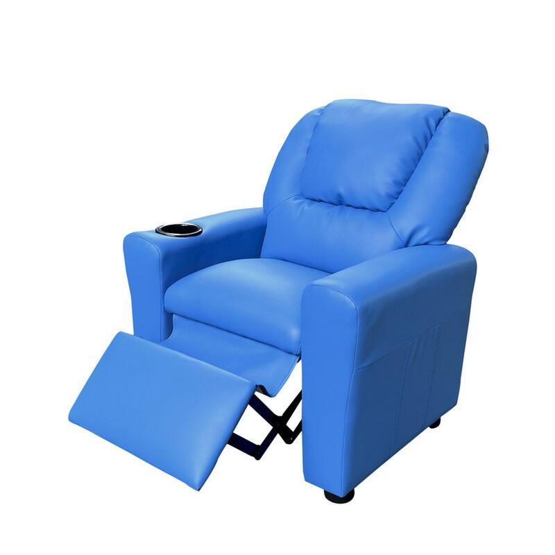 Nik Youth Recliner Chair, Cup Holder, Padded Seat and Back, Blue