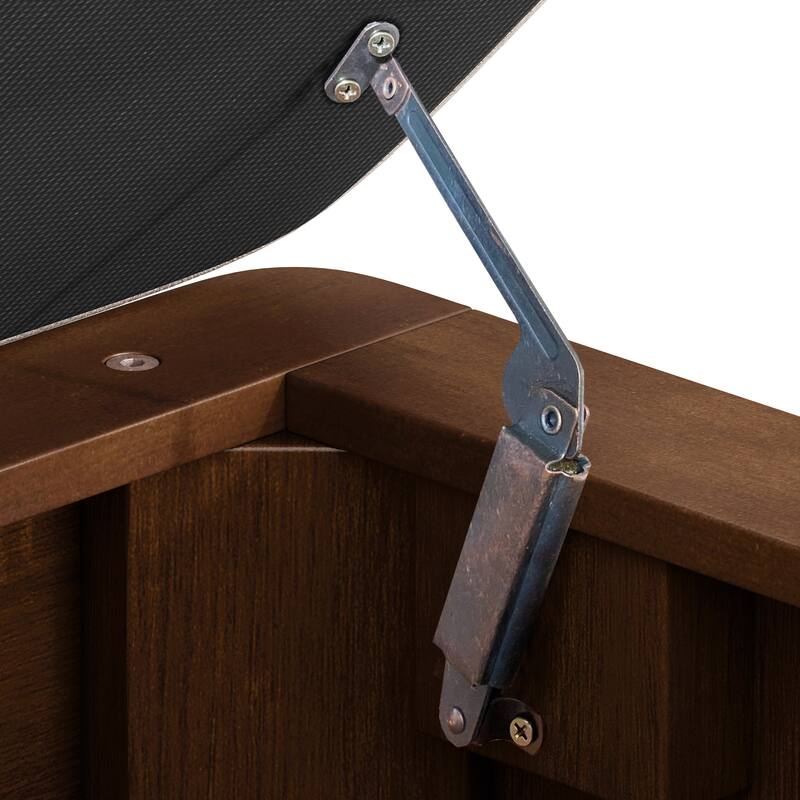 GDFStudio Vaelorian Solid Rubberwood Storage Ottoman Bench with Linen Seat