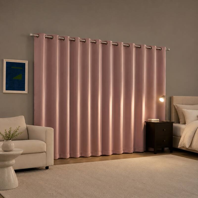 Sun Zero Sheridan Dual-Sided Magnetic Closure Total Blackout Grommet 2-Piece Curtain Panel Pair