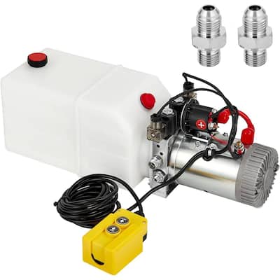 Electric 12V Double Acting Hydraulic Power Unit with 6L Steel Tank