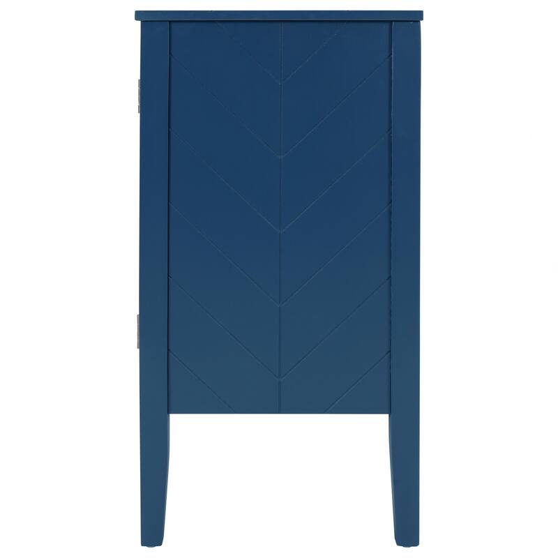 Adjustable Shelf Storage Sideboard with 3 Retro Metal Handles and 4 Pinewood Legs, for Entryway, Living Room, Study Room