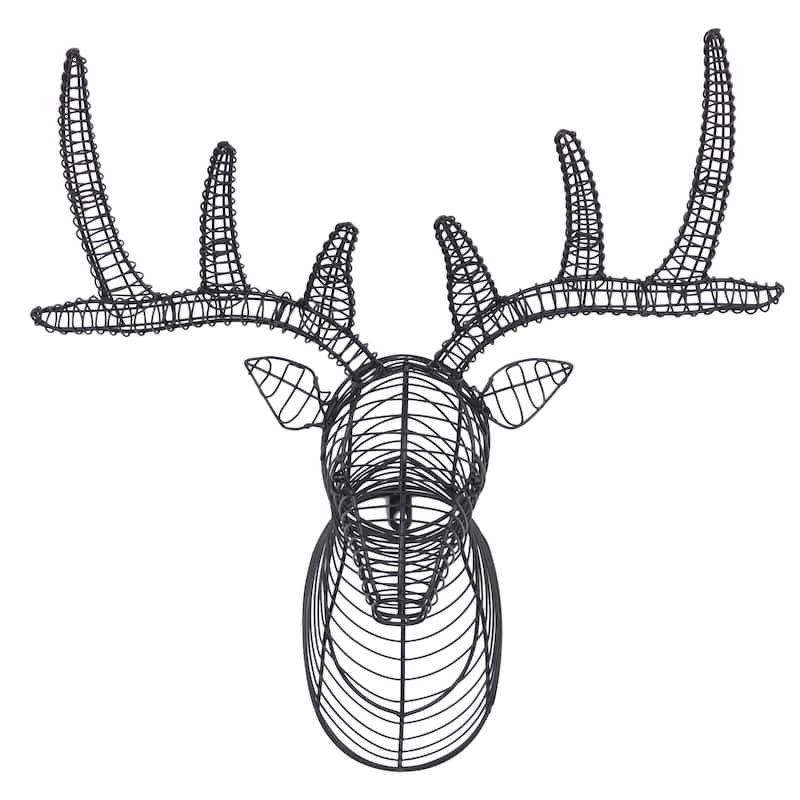 Metal Deer Head Home Wall Decor - Black - Roche River Decor - Black