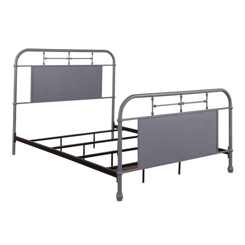 Vintage Series Distressed Metal Queen Metal Bed
