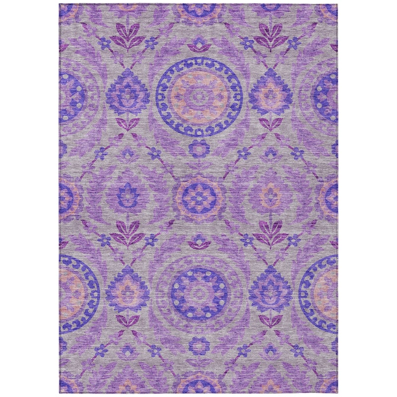 Machine Washable Indoor/ Outdoor Chantille Boho Suzani Rug