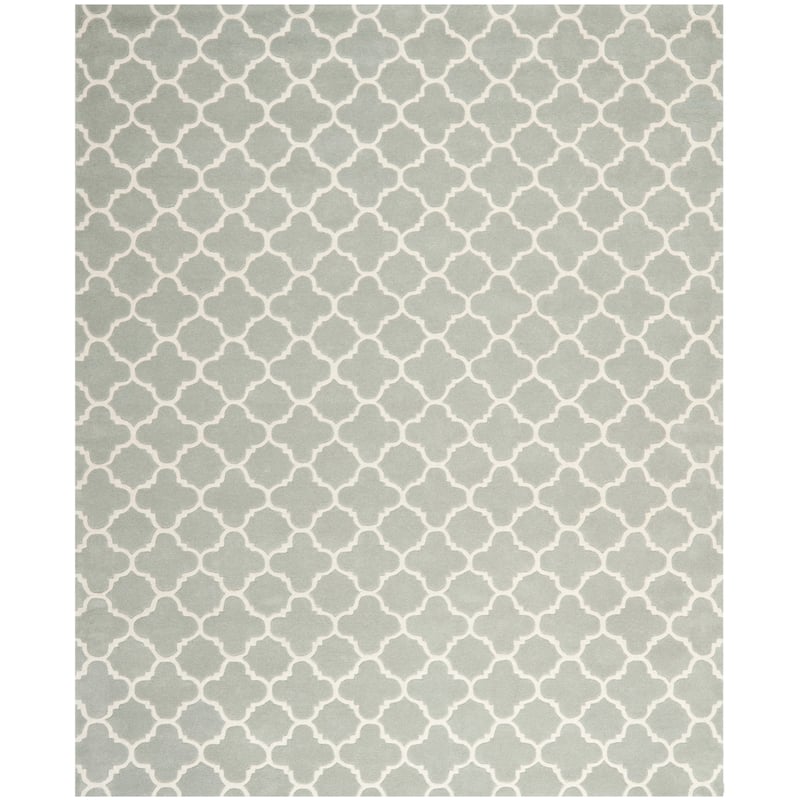 SAFAVIEH, Handmade Chatham Caisa Modern Moroccan Wool Rug - 8' x 10' - Grey/Ivory