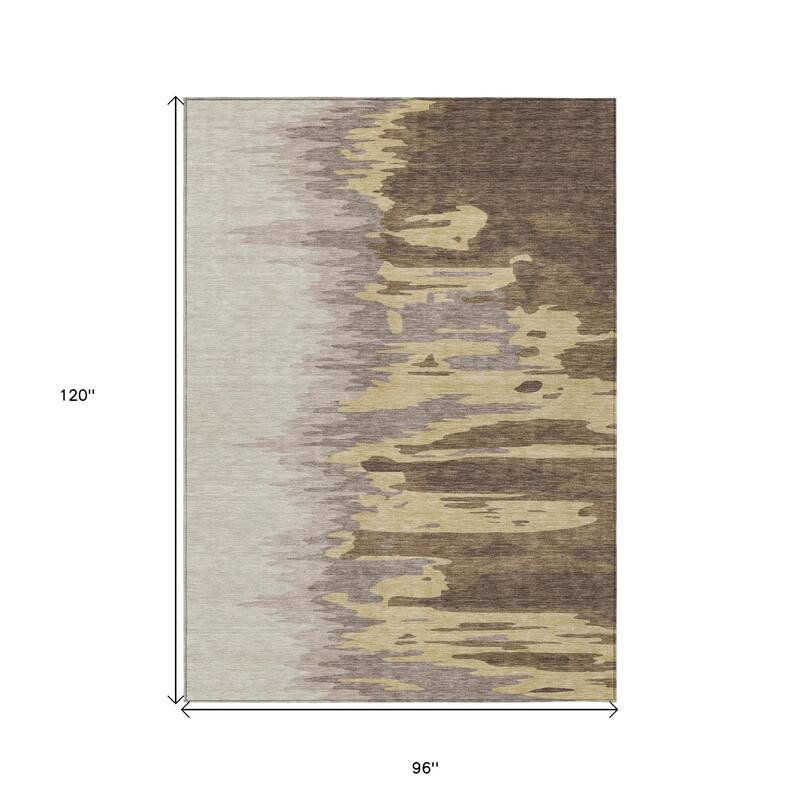 HomeRoots Abstract Transitional Rectangle Outdoor Rug
