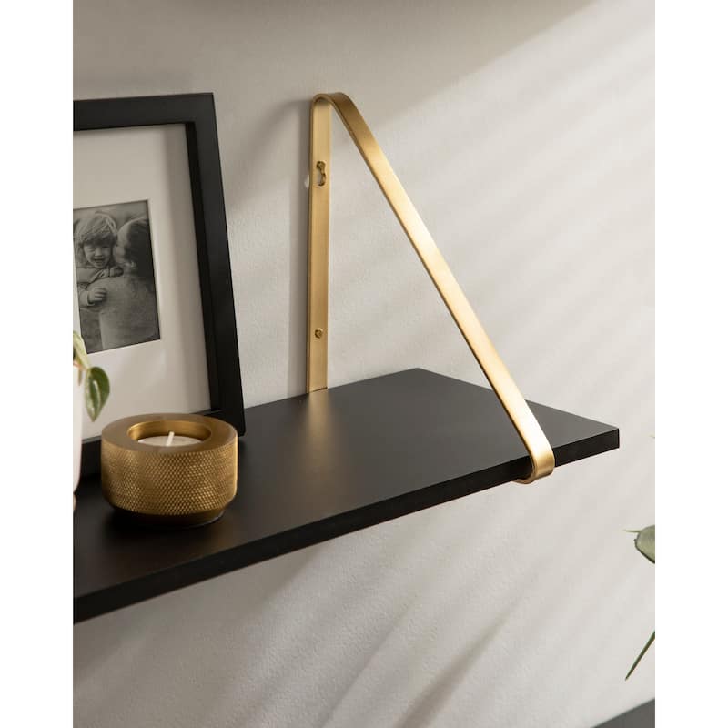 Kate and Laurel Soloman Wood 2 Piece Shelves with Metal Brackets