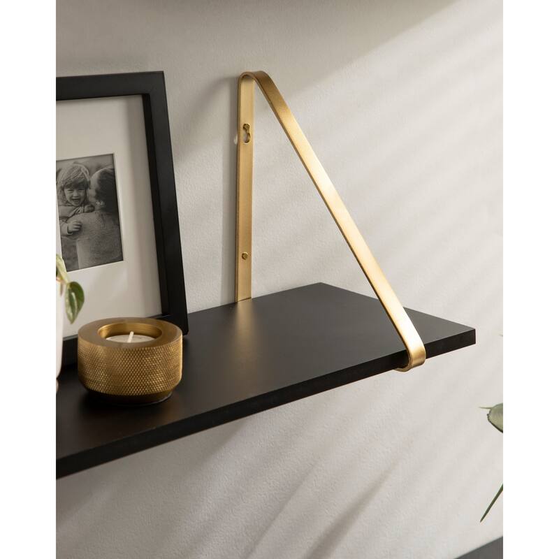Kate and Laurel Soloman Wood 2 Piece Shelves with Metal Brackets