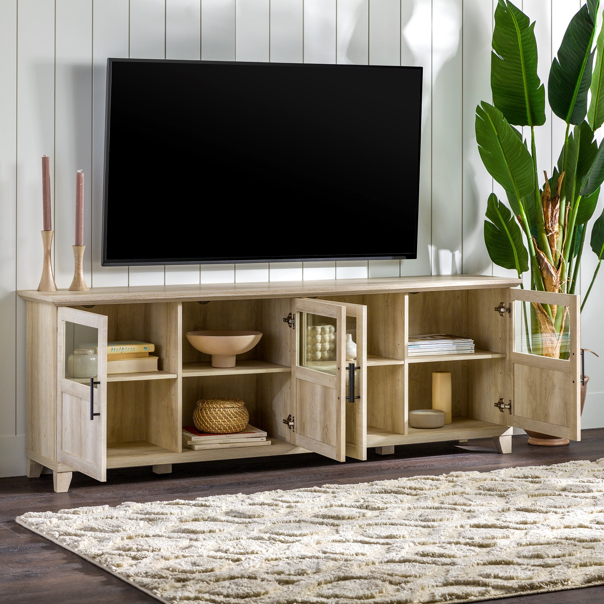 White oak shop farmhouse tv stand