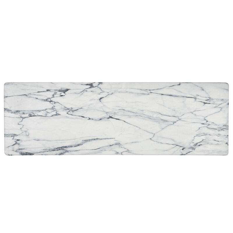 SoHome Cozy Living Modern Marble Anti-Fatigue Kitchen Mat - 17.5"x55" - Grey/White